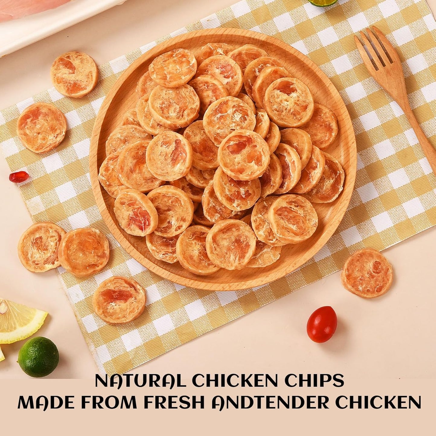 ASMPET Chicken Chips - Chicken Jerky Chews, Protein-Rich, Grain-Free, for Large & Medium Dogs