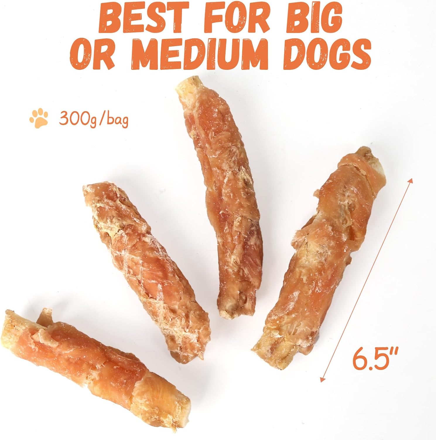 Pawmate Chicken Wrapped Beef Cartilage - Long-Lasting Dog Chews (12 Count)