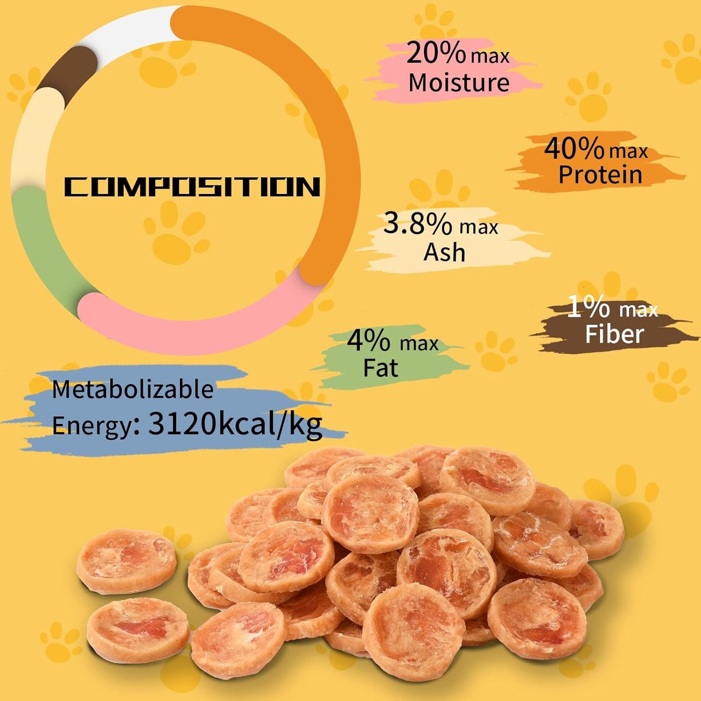 ASMPET Chicken Chips - Chicken Jerky Chews, Protein-Rich, Grain-Free, for Large & Medium Dogs
