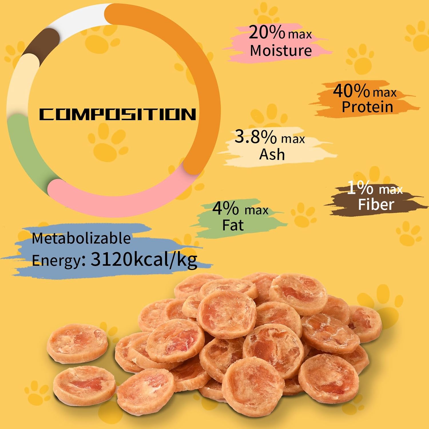 ASMPET Chicken Chips - Chicken Jerky Chews, Protein-Rich, Grain-Free, for Large & Medium Dogs