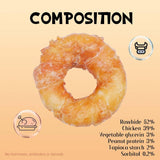 ASMPET Dog Bone Chicken Wrapped Rawhide Donuts, Long-Lasting, Pack of 4, for Large & Small Dogs