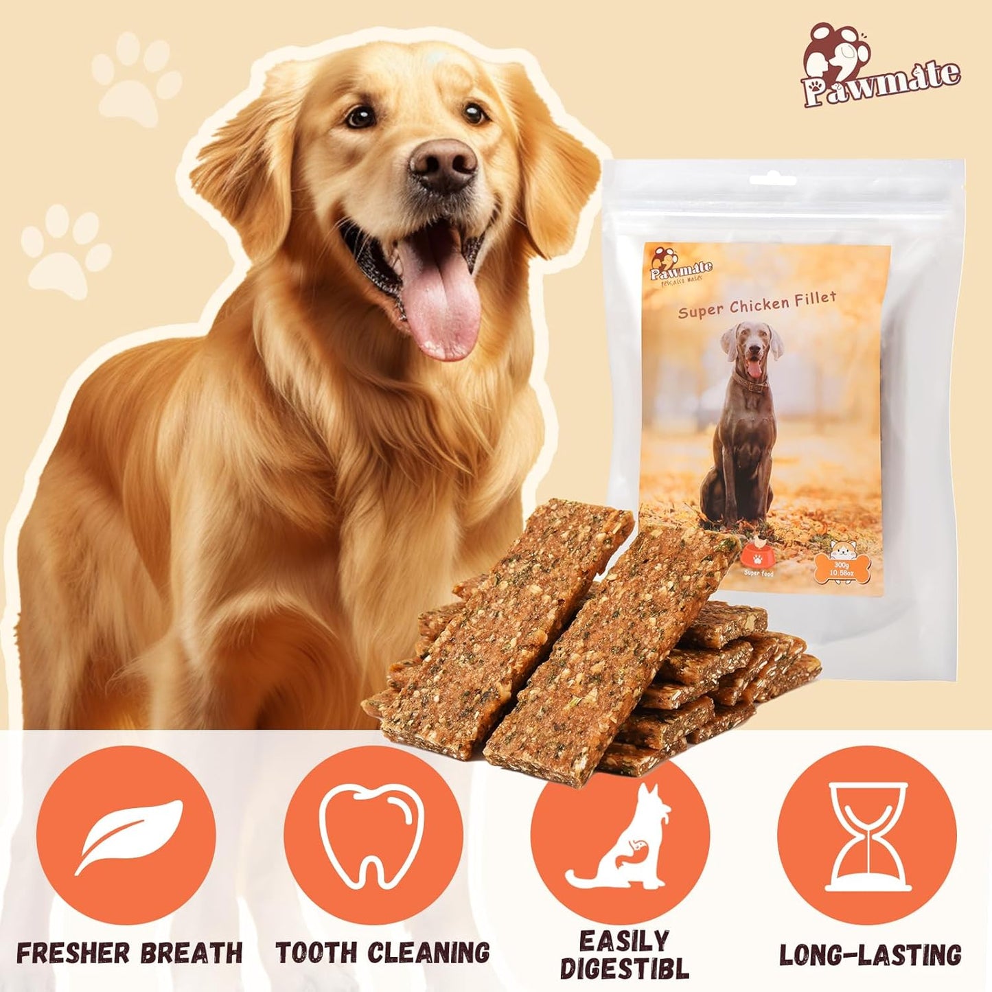 Pawmate™ Double Sweet Potato & Duck Crunchy Jerky Bars