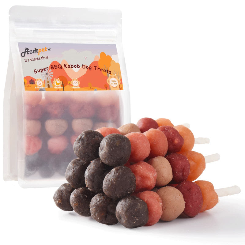 ASMPET Multi-Flavor Dog Treats, Made with Chicken Duck Salmon Rabbit and Beef Healthy Snacks for Small Medium Large Dogs, 10.6oz