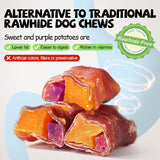 ASMPET Dog Treats - Sweet Potato, Rawhide-Free, Long Lasting Duck Wrapped Fries, for Medium & Large Dogs