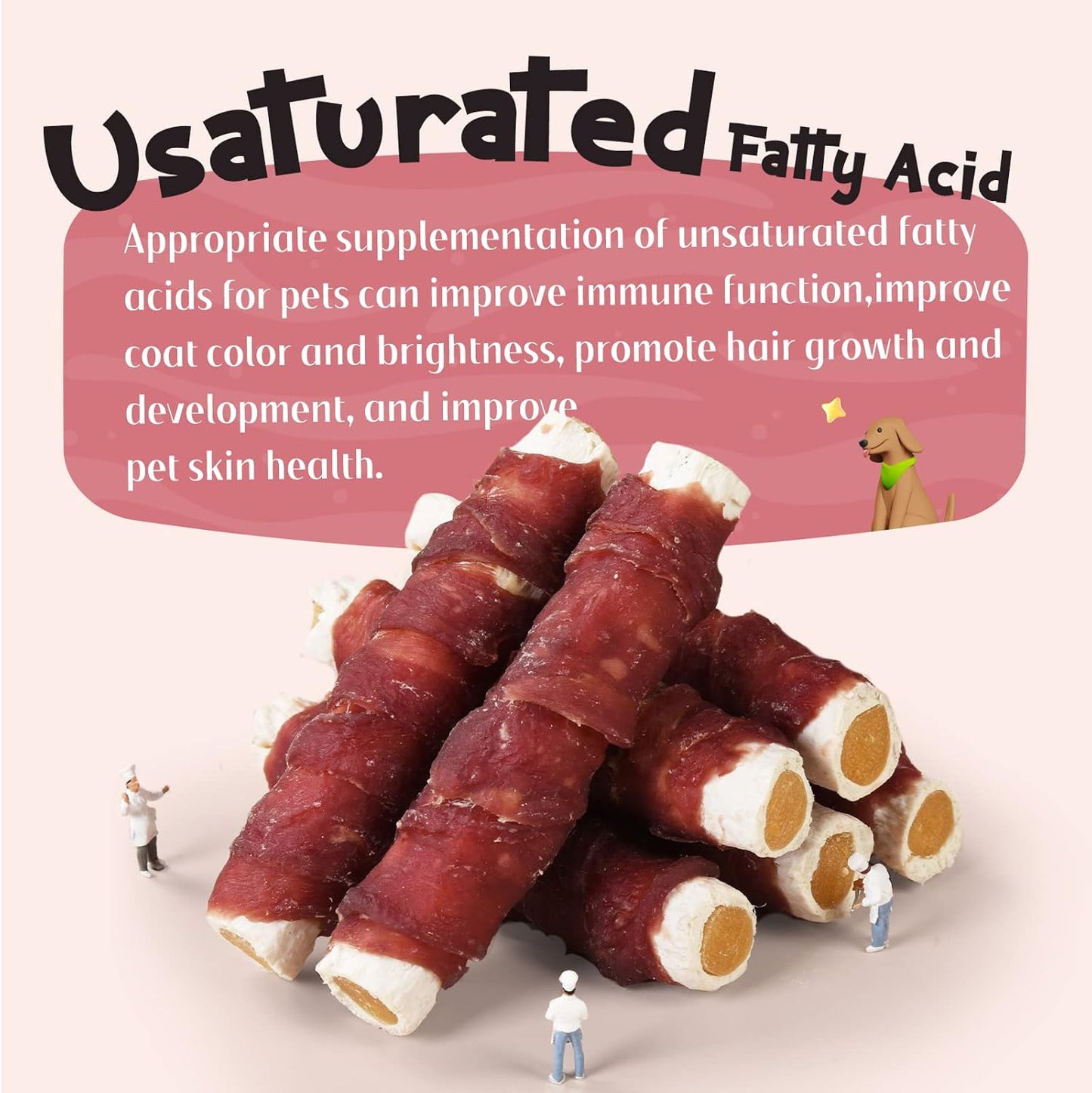 ASMPET Dog Treats - Duck Wrapped Sweet Potato, Grain-Free, Teeth Cleaning Chews for Medium & Large Dogs