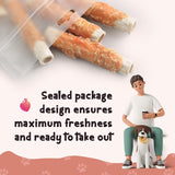 ASMPET Dog Treats - Chicken Wrapped Sweet Potato Sticks, Long Lasting, Rawhide-Free for Medium & Large Dogs