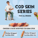 ASMPET Rawhide Free Dog Treats Chicken & Duck Wrapped Cod Skin Stick, Healthy Dog Chew, Training Snacks for Small Medium Large Dogs, 2 Pack 21.2oz