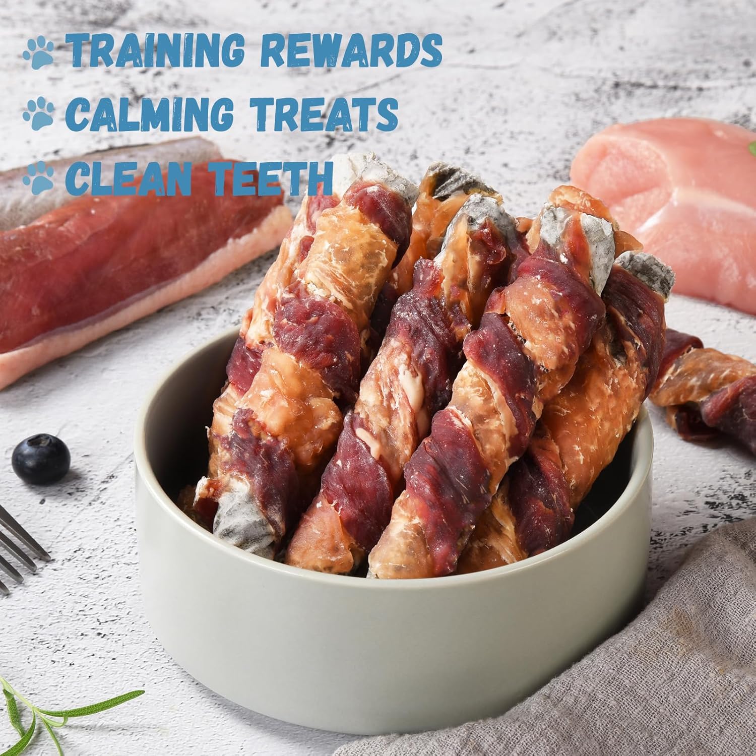Pawmate Dog Treats, Healthy Low Fat Jerky Chews for Small Medium Large Dogs 9-10 Counts