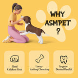 ASMPET Dog Chews Long Lasting 6.5" Knotted Bones, Chicken Wrapped, Rawhide, for Large Dogs & Puppies