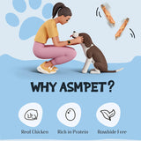ASMPET Dog Treats - Chicken Jerky Wrapped Cod Fish Skin, Omega-3, High Protein, Rawhide-Free, 10.6 oz