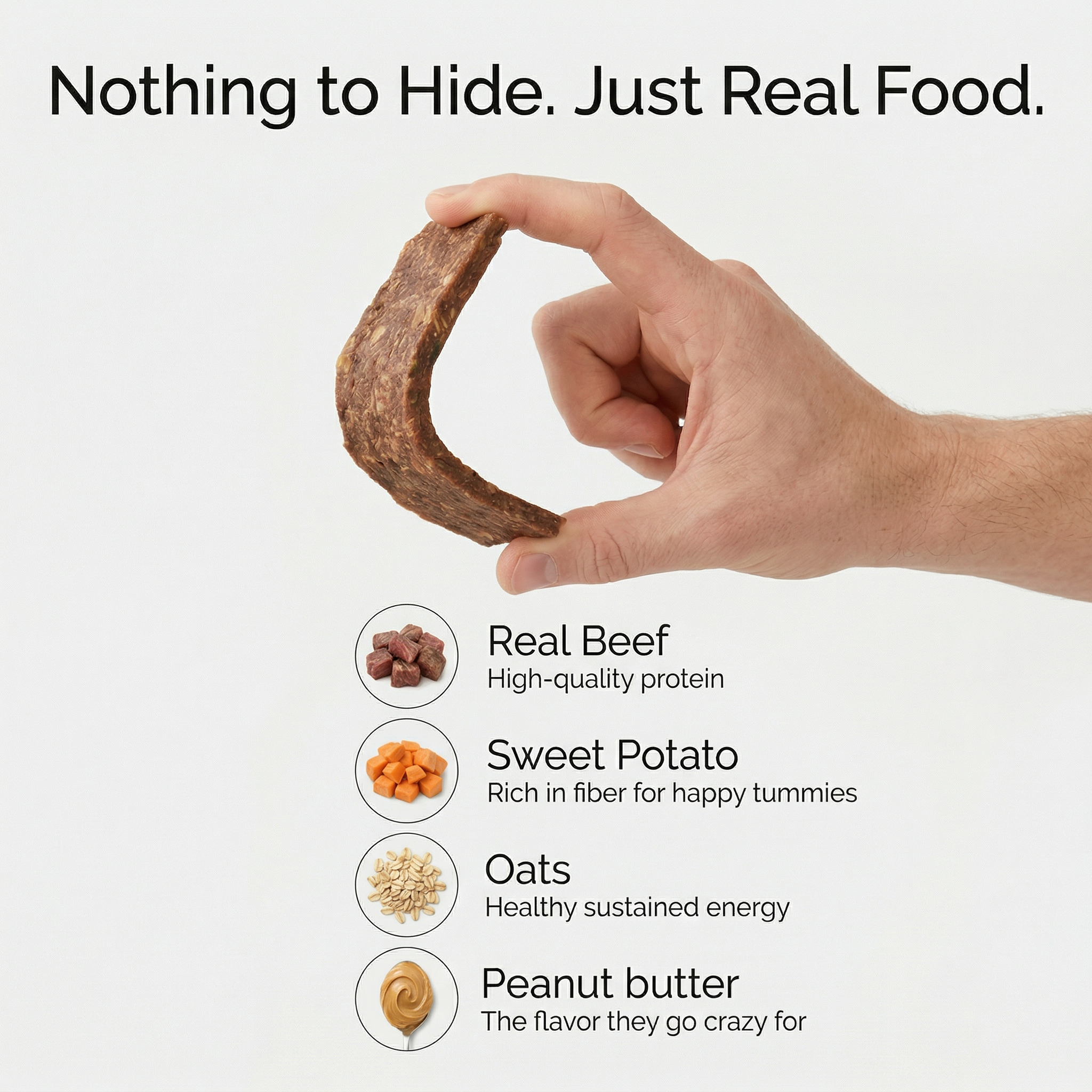 Pawmate™ Human Grade Beef Jerky & Sweet Potato Chews - Grain-Free Fiber-Rich Dog Training Treats