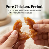 Pawmate™ Natural Dog Treats - Long-Lasting Chicken Jerky Rings Safe Dog Treats (23 Count)