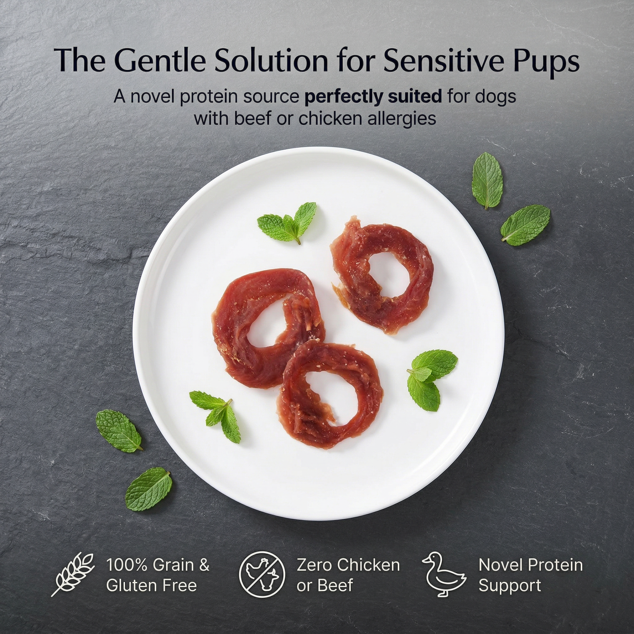 Pawmate™ Human Grade Duck Jerky Rings - High-Protein Dog Training Treats for Sensitive Pets