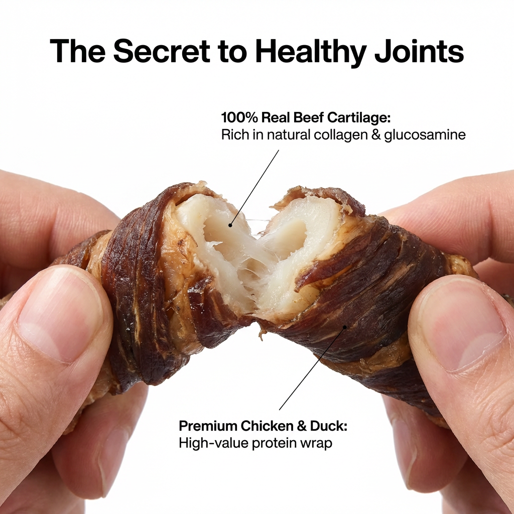 Pawmate™ Safe Dog Treats - Rawhide-Free Beef Cartilage Chews for Joint Health