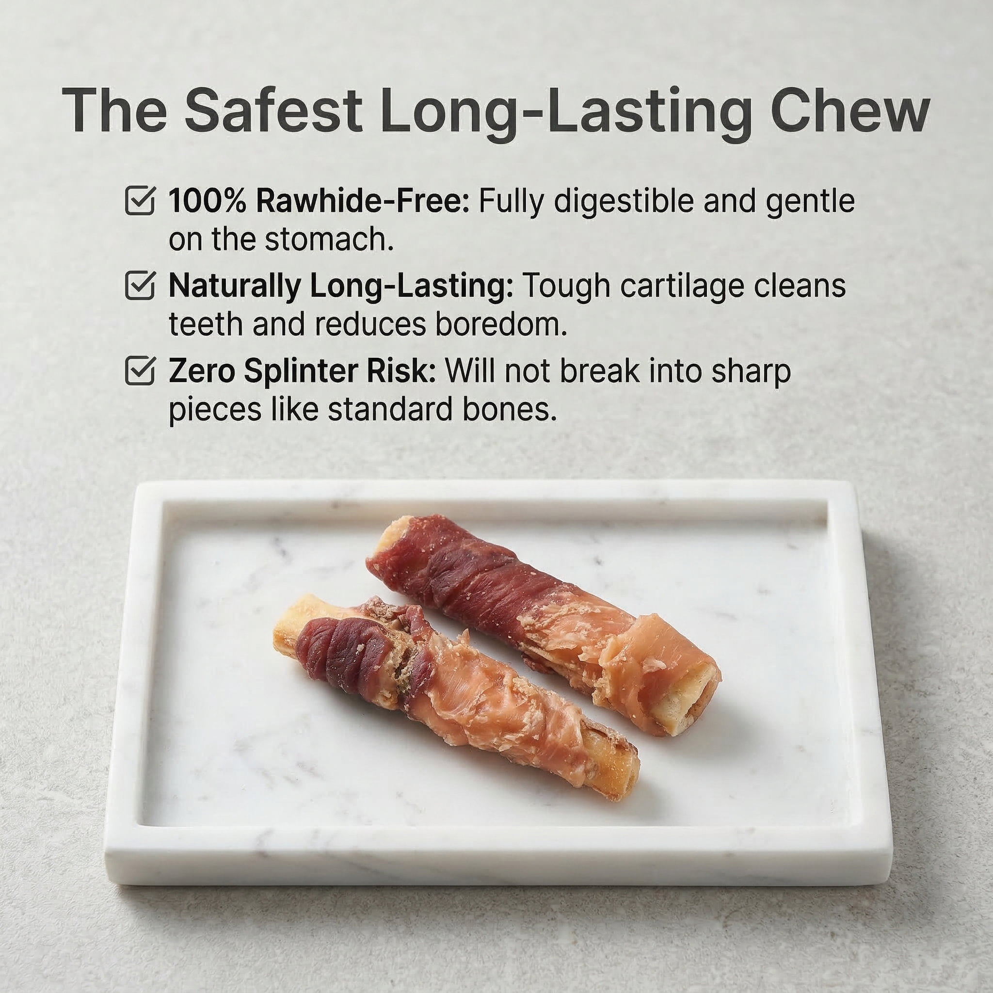 Pawmate™ Safe Dog Treats - Rawhide-Free Beef Cartilage Chews for Joint Health