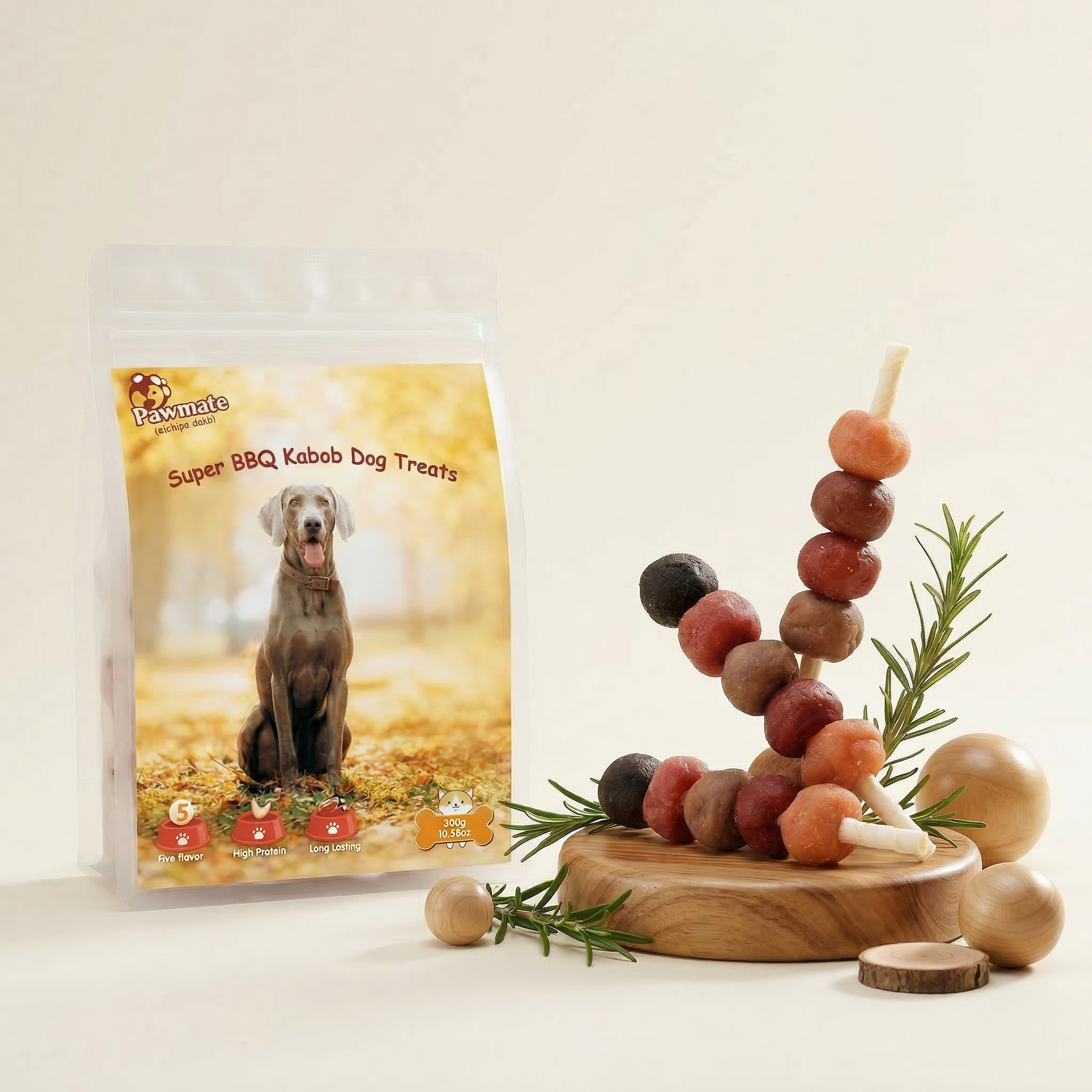 Pawmate™ Long-Lasting Dog Chews - Chicken, Beef, Duck, Rabbit & Salmon Wrapped Rawhide Dog Bones