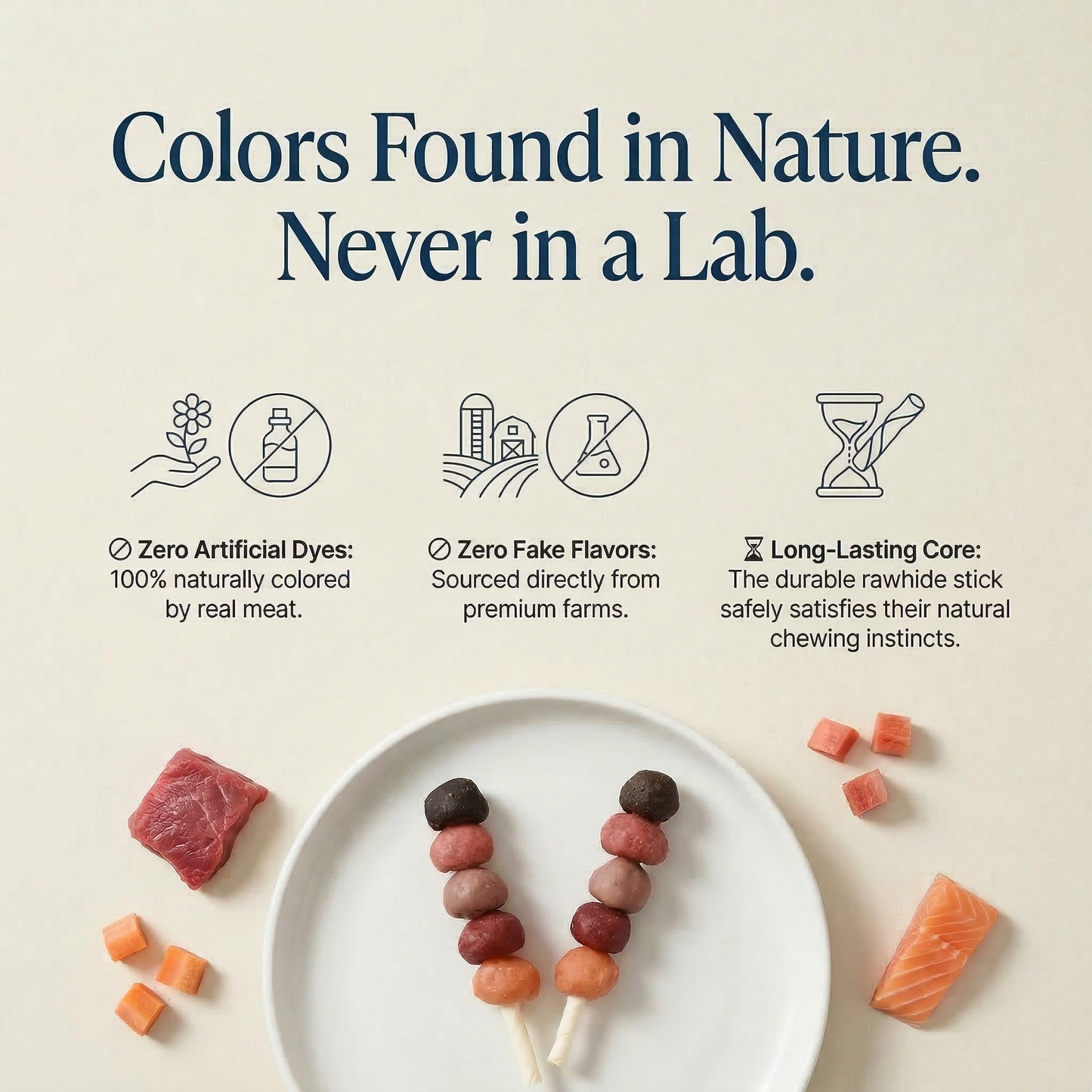 Pawmate™ Long-Lasting Dog Chews - Chicken, Beef, Duck, Rabbit & Salmon Wrapped Rawhide Dog Bones