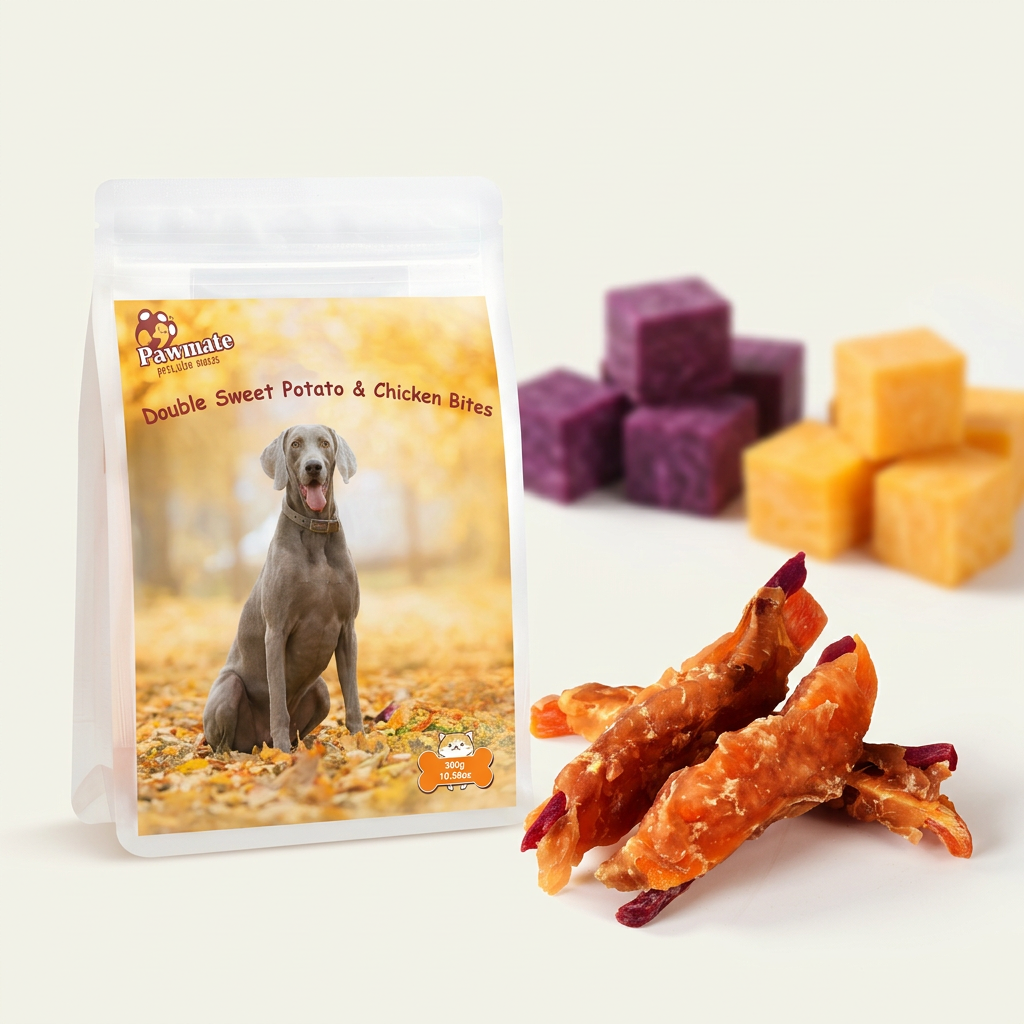 Pawmate™ Human Grade Chicken & Sweet Potato Soft Chews - High-Fiber Dog Training Treats