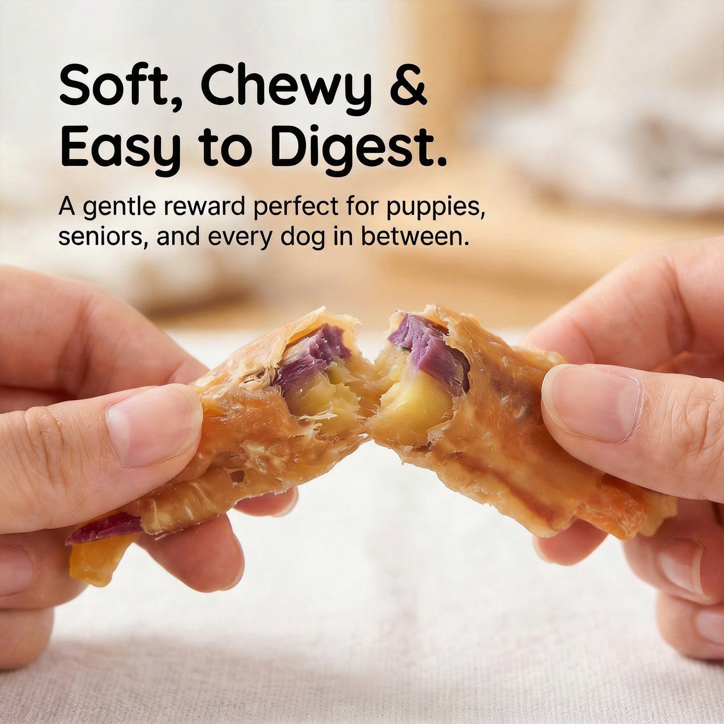 Pawmate™ Human Grade Chicken & Sweet Potato Soft Chews - High-Fiber Dog Training Treats