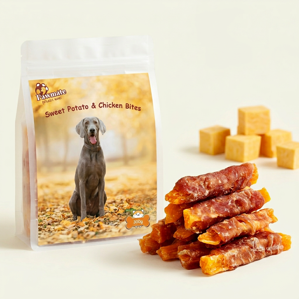 Pawmate™ Human Grade Chicken & Sweet Potato Soft Chews - High-Fiber Dog Training Treats