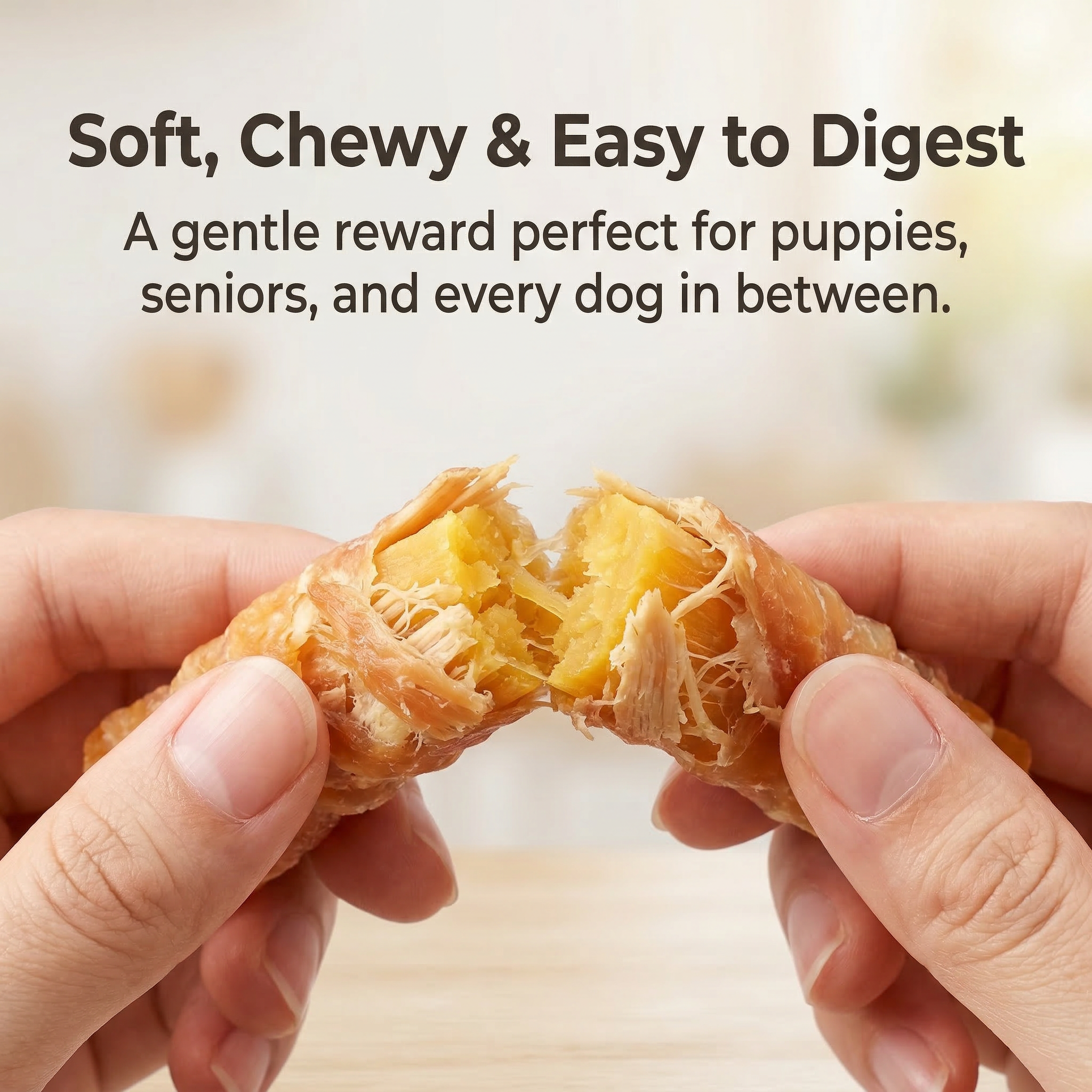 Pawmate™ Human Grade Chicken & Sweet Potato Soft Chews - High-Fiber Dog Training Treats
