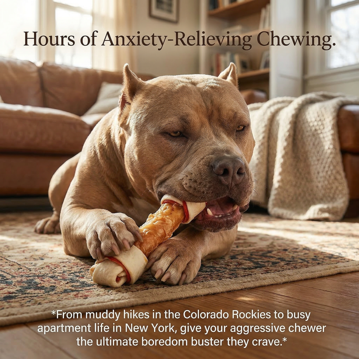 Pawmate™ Natural Dog Treats - Large Rawhide Bones for Teeth Cleaning & Anxiety Relief