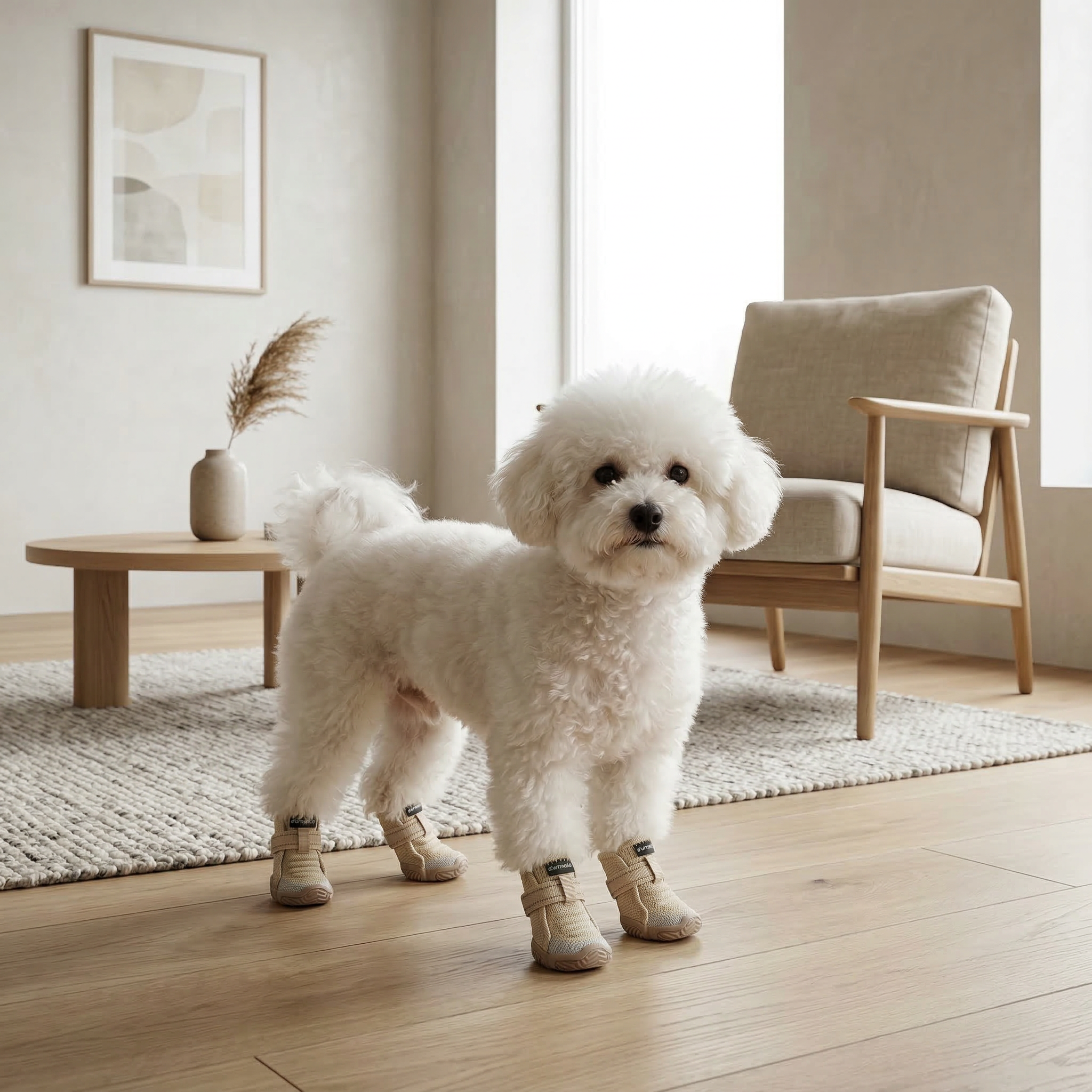 All-Weather Dog Boots-Beige