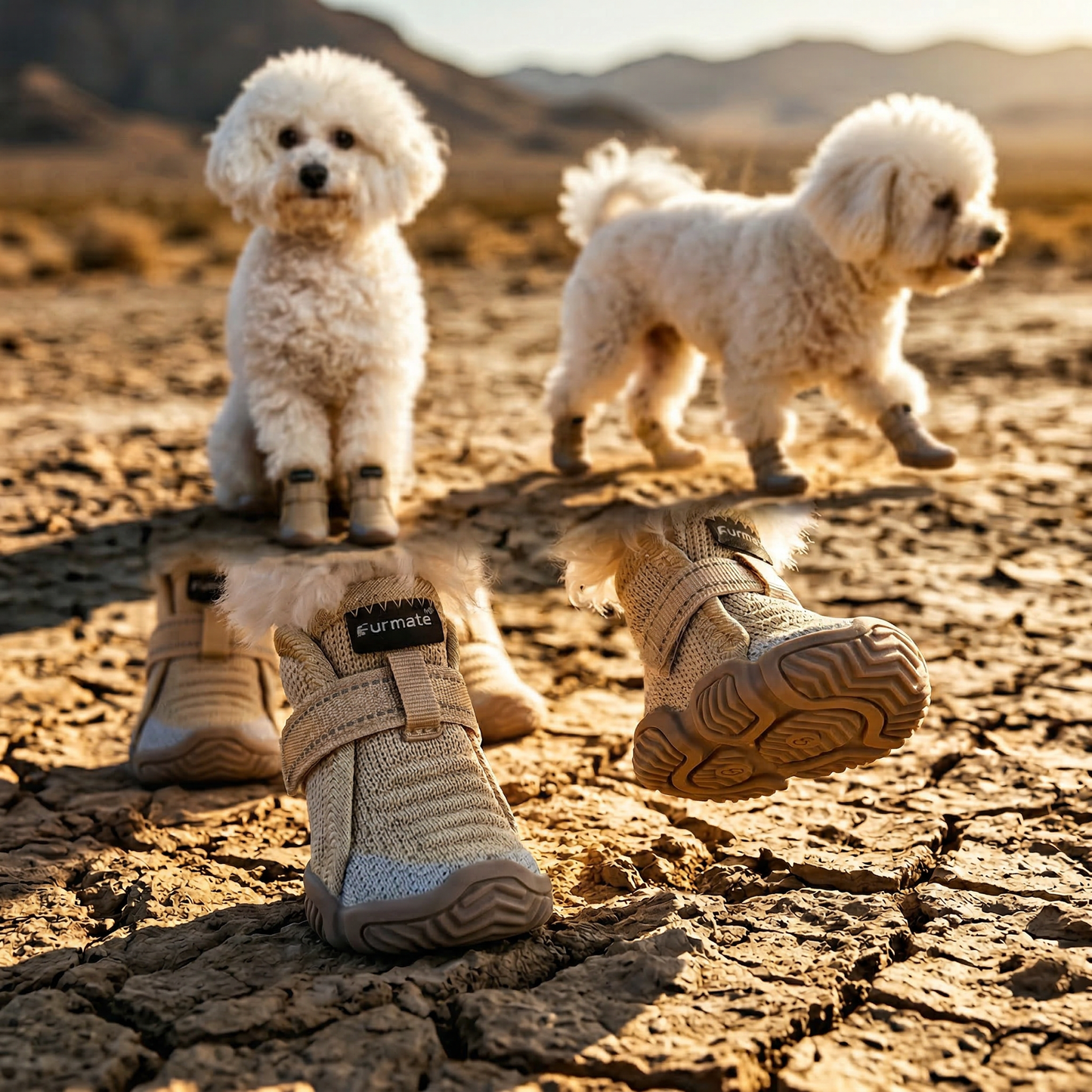 All-Weather Dog Boots-Beige