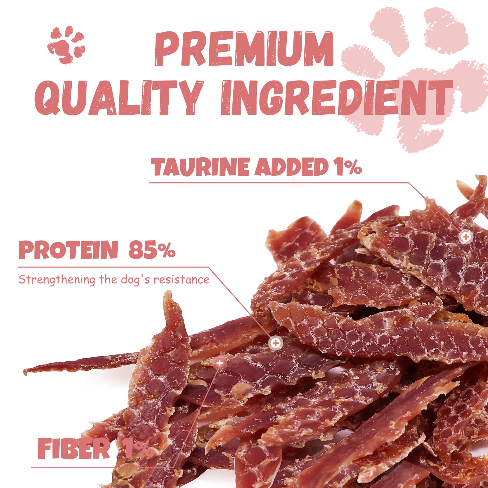 Pawmate Duck Jerky Dog Treats, High Protein Pure Duck Meat for Small Medium Large Dog, 11 oz
