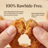 Pawmate™ Human Grade Chicken & Sweet Potato Long-Lasting Dog Chews - High-Fiber Interactive Reward
