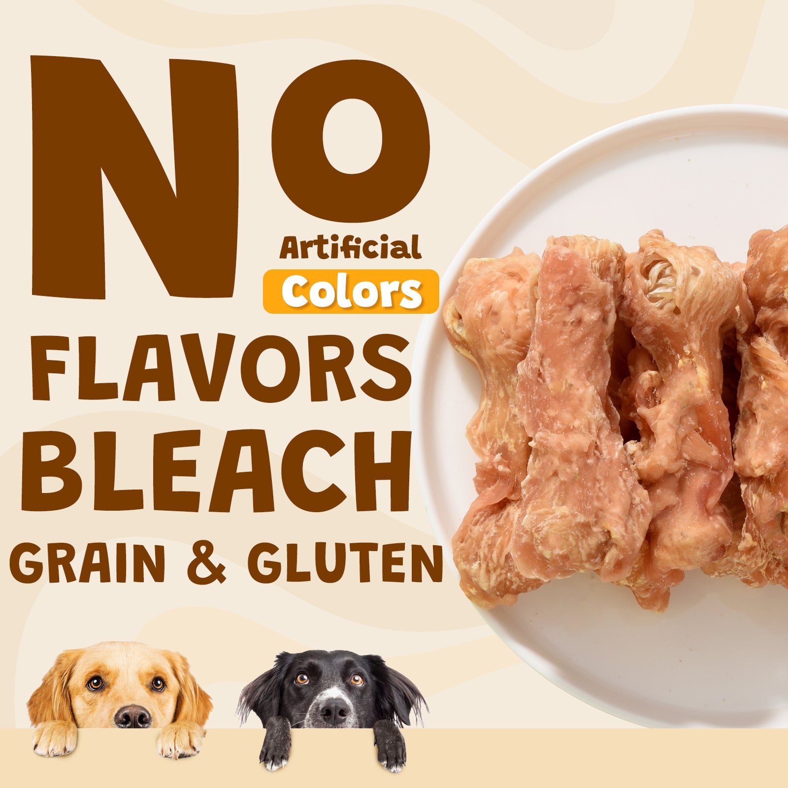 ASMPET Chicken Wrapped Beef Tendon Dog Chews, Long-Lasting Rawhide-Free Treats for Small Medium Large Dogs, 10.6 oz