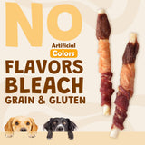 Asmpet Healthy Dog Treats BBQ Kabob Chews, Chicken Duck Beef Liver Rawhide Sticks, Long Lasting Jerky Dog Snacks Treats for Dogs, 11oz