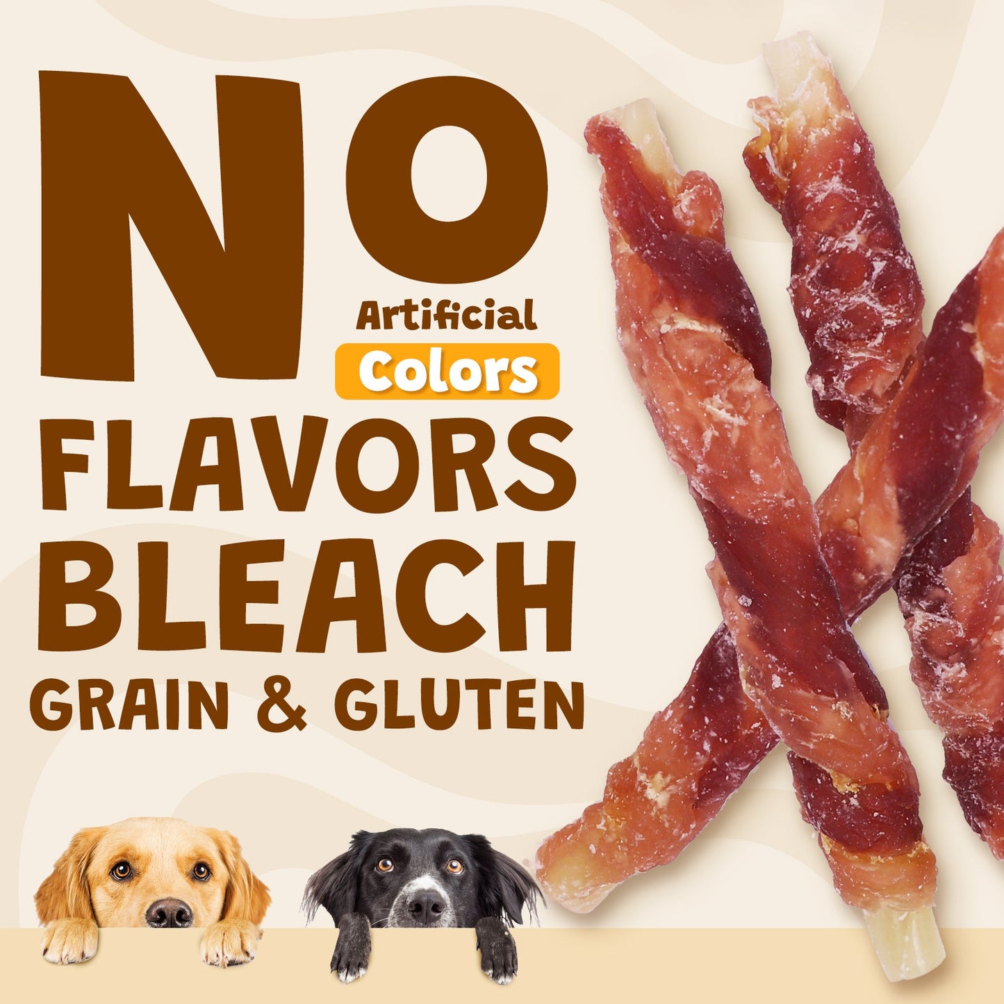 ASMPET Rawhide Free Dog Treats Chicken Jerky & Duck Wrap Cod Sticks, Healthy Treats for Dogs, Soft Chewy Healthy Natural Treats, 15pcs, 11oz