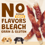 ASMPET Rawhide Free Dog Treats Chicken Jerky & Duck Wrap Cod Sticks, Healthy Treats for Dogs, Soft Chewy Healthy Natural Treats, 15pcs, 11oz