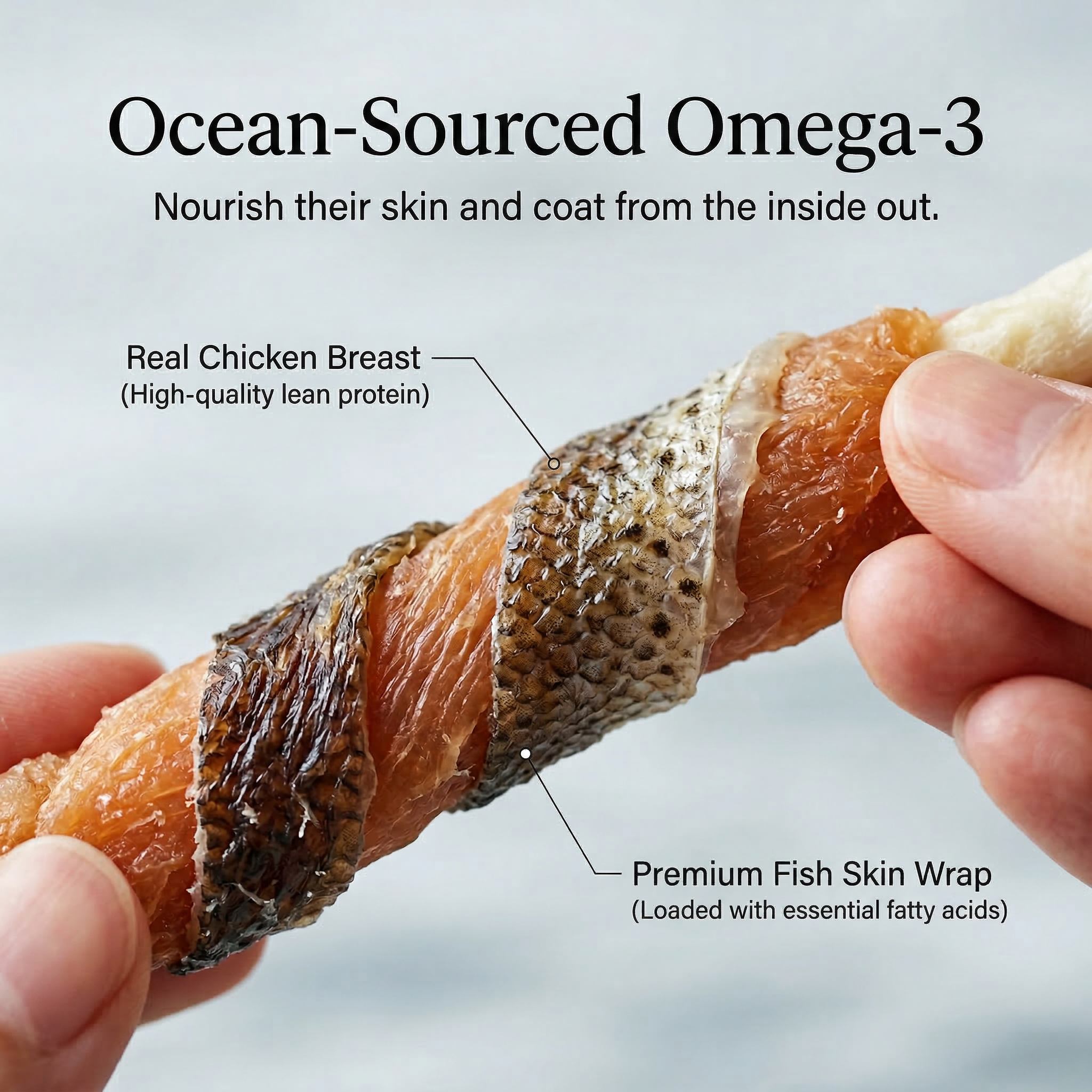 Pawmate™ Human Grade Cod Skin Twists - Supports Skin & Coat Health Long Lasting Rewards