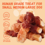 Pawmate Chicken & Duck Wrapped Beef Cartilage Dog Treats, Natural Soft Rawhide-Free Chews for All Dogs, 11oz