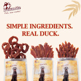 Pawmate Duck Jerky Strips for Dogs, Real Duck Breast, High Protein Natural Dog Treats, Soft & Chewy Training Treats