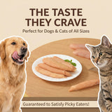 Pawmate Steam-Baked Whole Chicken Breast Treats for Dogs & Cats - Single Ingredient, Moisture-Locked, Rich Aroma, Grain-Free (270g/9.5oz)