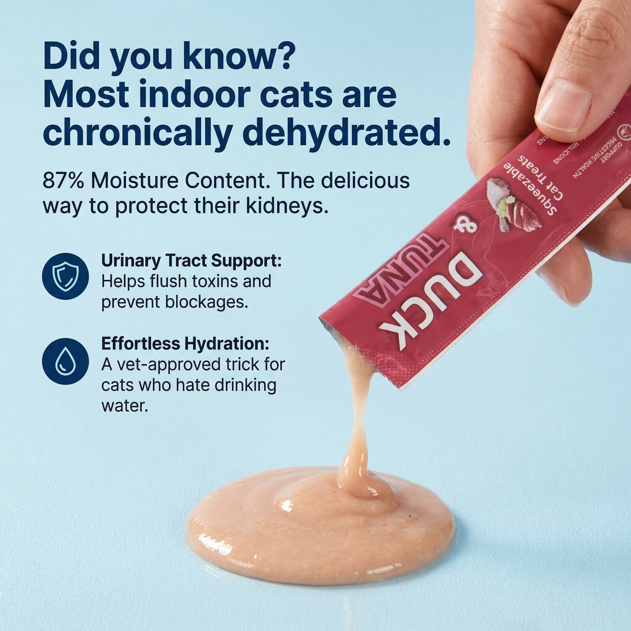 Duck&Tuna Lickable Cat Treats - Healthy Hydrating Treats for Cats(20 Pack)