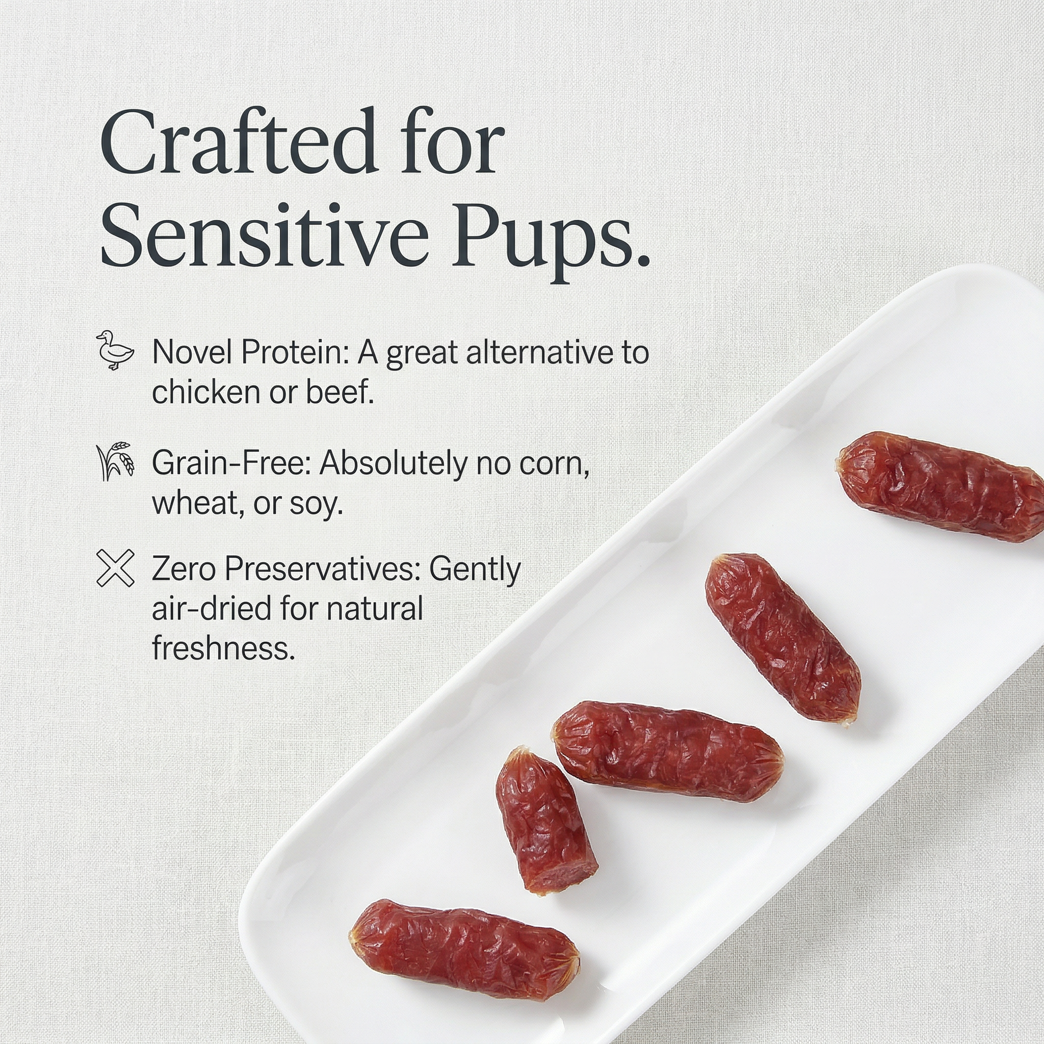 Pawmate™ Human Grade Duck Sausage - High-Protein Dog Training Treats (Grain-Free)
