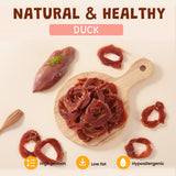 ASMPET Duck Jerky Ring Dog Treat, Natural Low Fat Snacks for Small Medium Large Dogs, 10.6oz