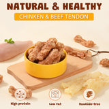 ASMPET Chicken Wrapped Beef Tendon Dog Chews, Long-Lasting Rawhide-Free Treats for Small Medium Large Dogs, 10.6 oz