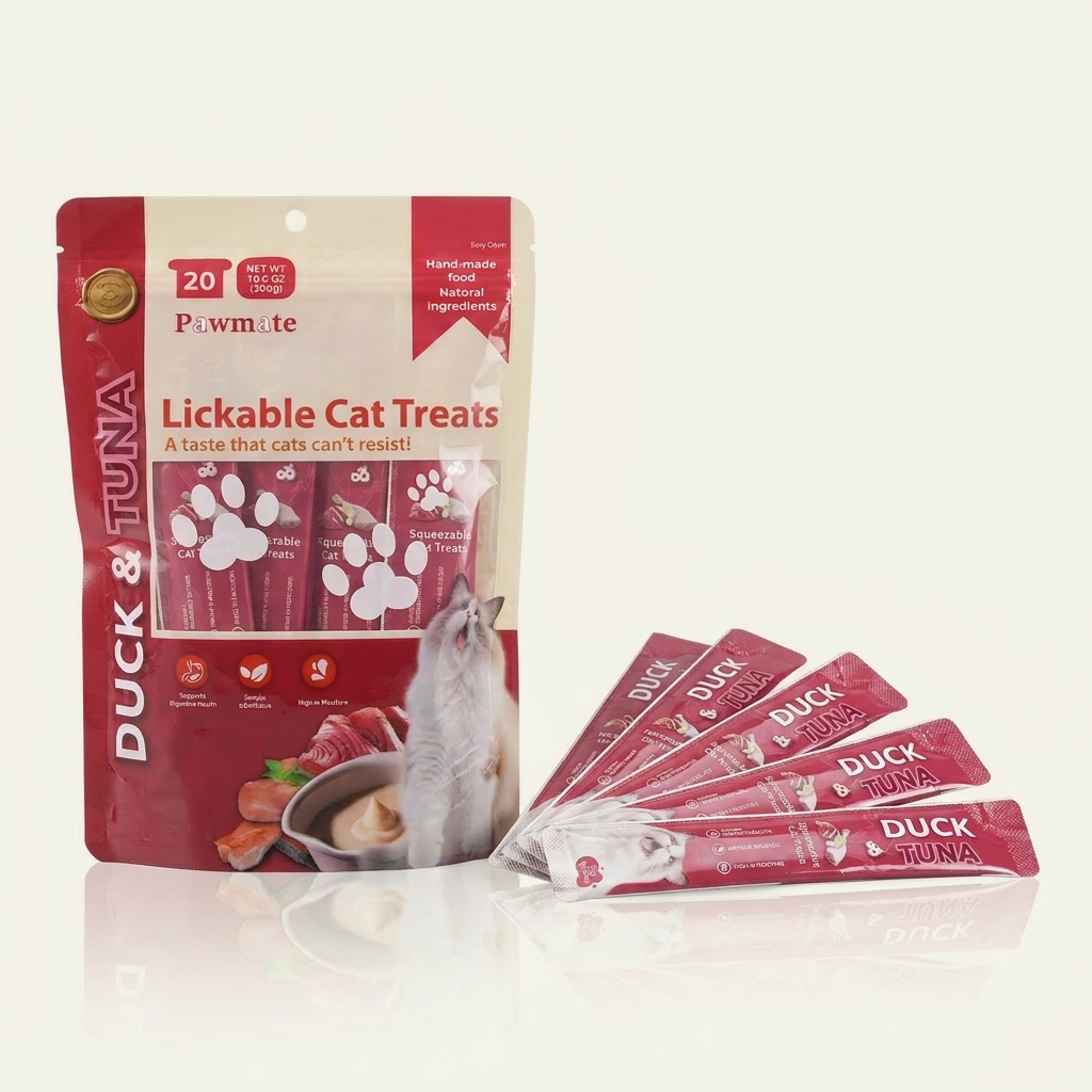 Duck&Tuna Lickable Cat Treats - Healthy Hydrating Treats for Cats(20 Pack)