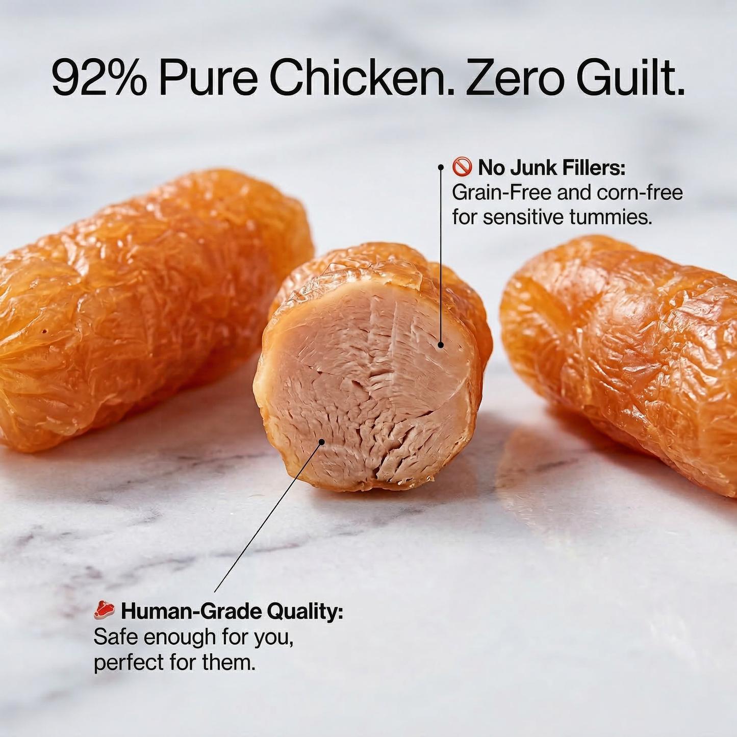 Pawmate™ Human Grade Chicken Sausage - Grain-Free High-Value Dog Training Treats