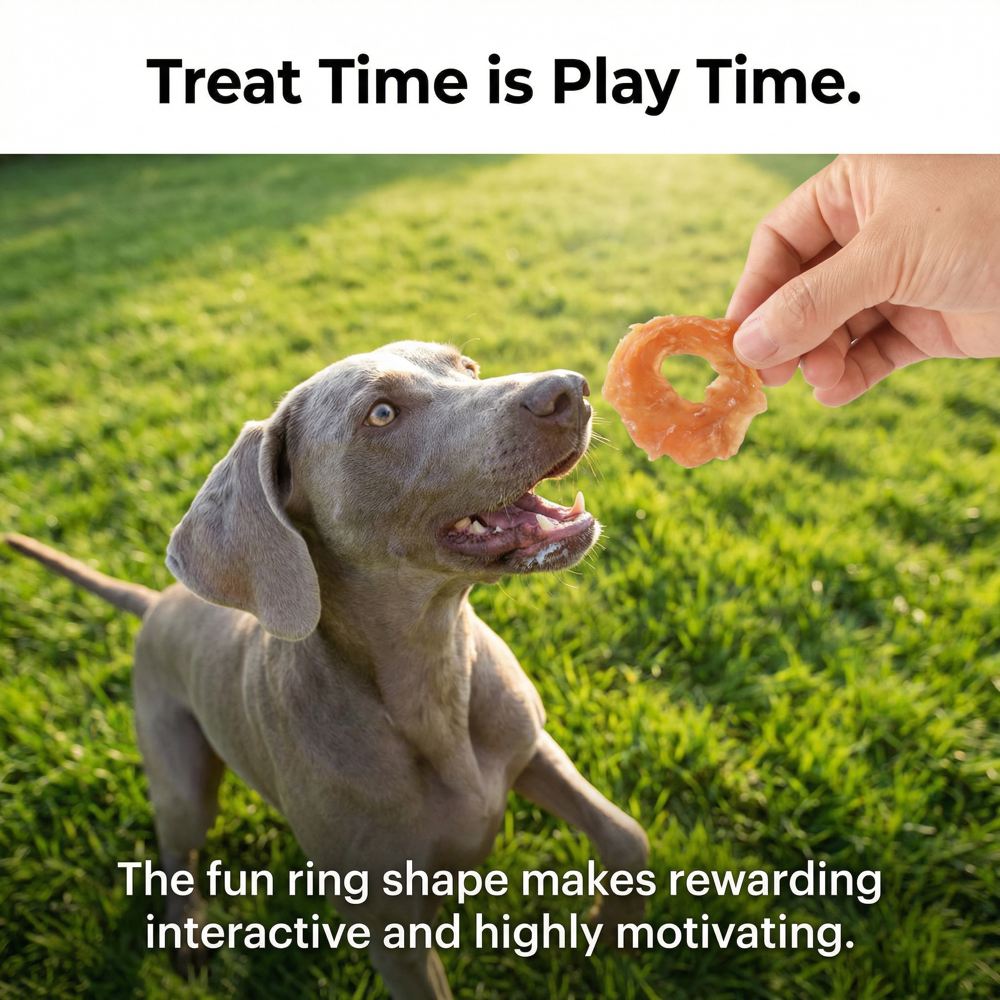 Pawmate™ Natural Dog Treats - Long-Lasting Chicken Jerky Rings Safe Dog Treats (23 Count)