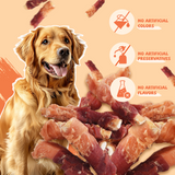 Pawmate Chicken & Duck Wrapped Beef Cartilage Dog Treats, Natural Soft Rawhide-Free Chews for All Dogs, 11oz