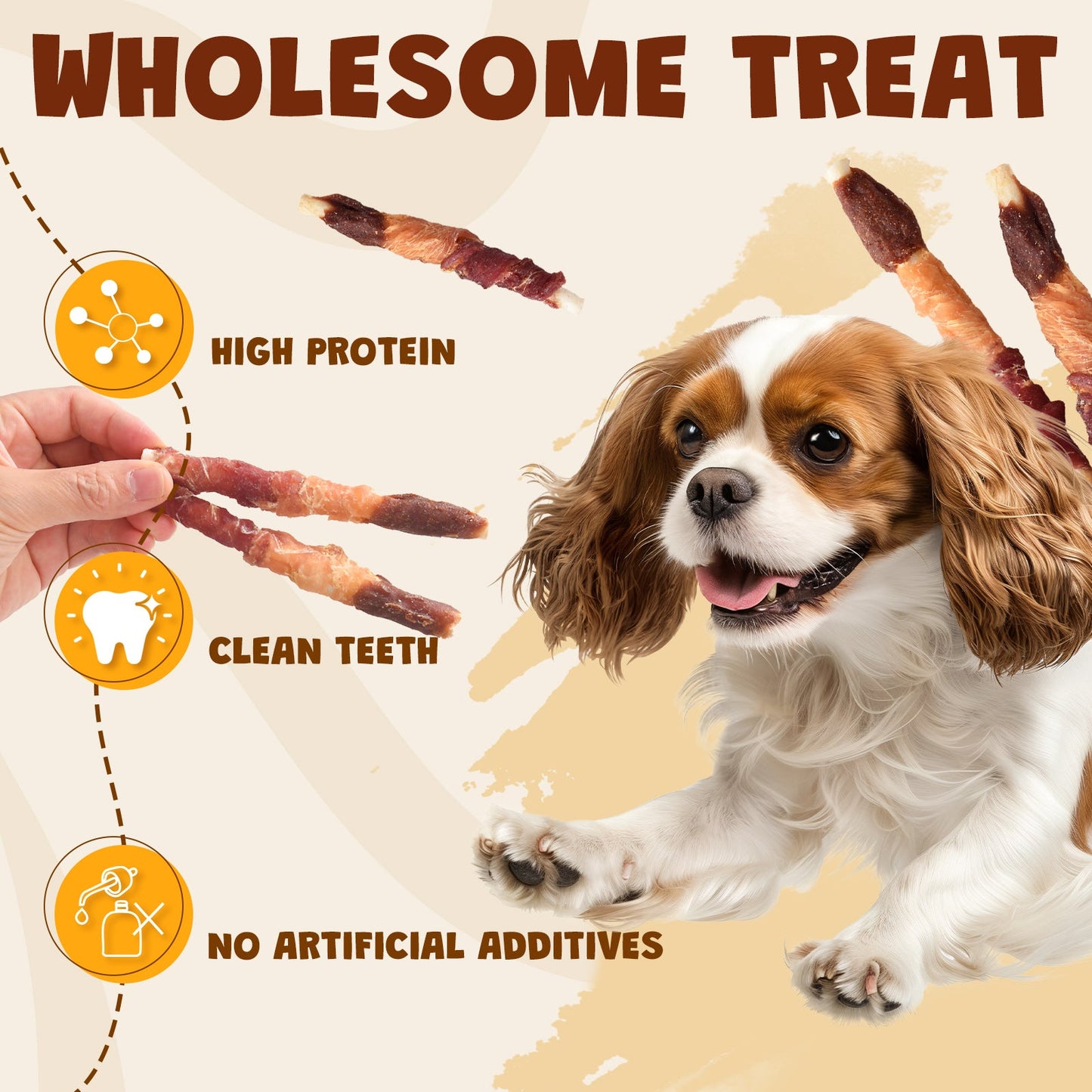 Asmpet Healthy Dog Treats BBQ Kabob Chews, Chicken Duck Beef Liver Rawhide Sticks, Long Lasting Jerky Dog Snacks Treats for Dogs, 11oz