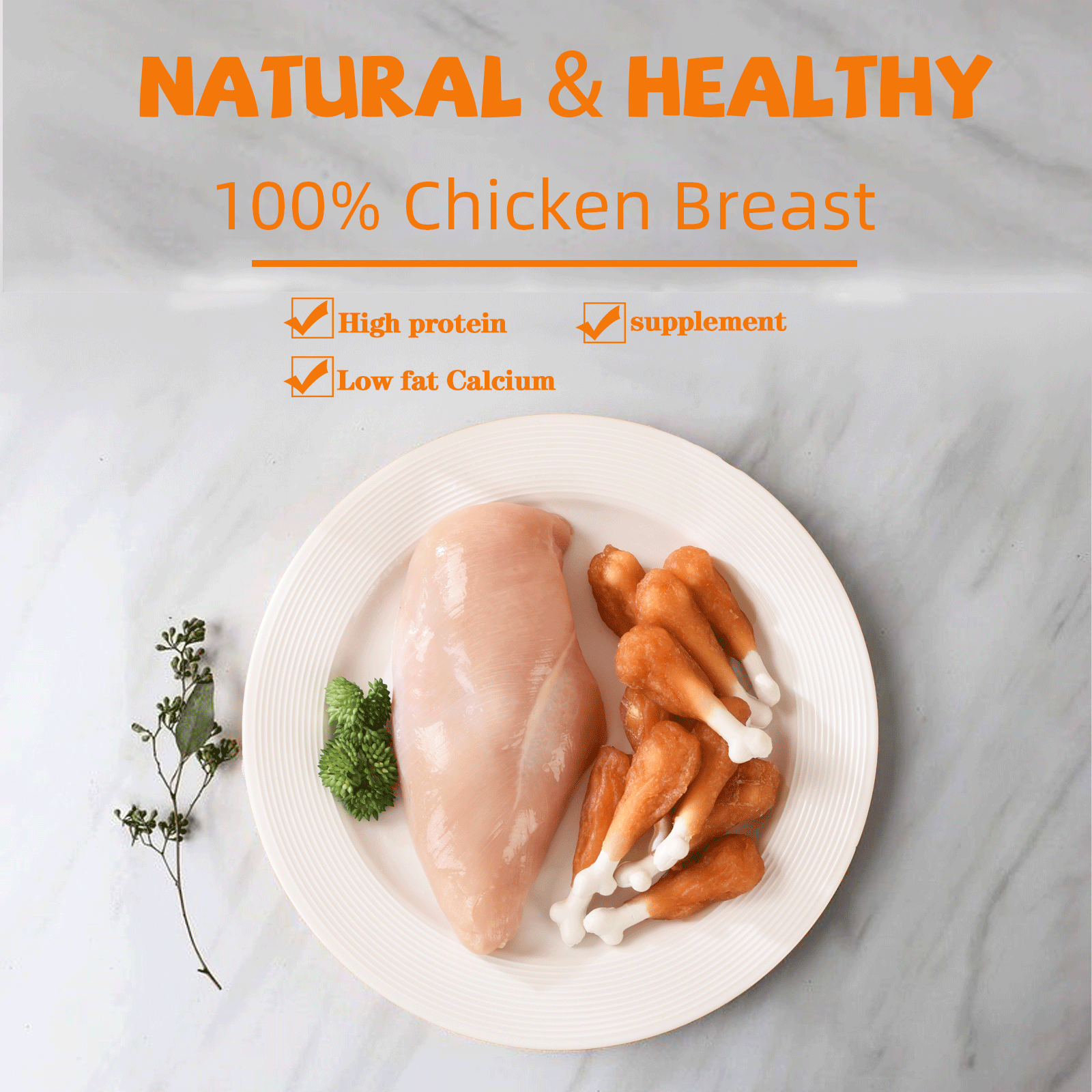 ASMPET Natural Healthy Dog Treats, Chicken Wrapped Calcium Bone, Rawhide Free, Training Treats for Small Medium Large Dog, 10.5 oz