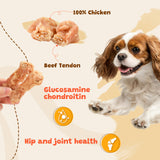 ASMPET Chicken Wrapped Beef Tendon Dog Chews, Long-Lasting Rawhide-Free Treats for Small Medium Large Dogs, 10.6 oz