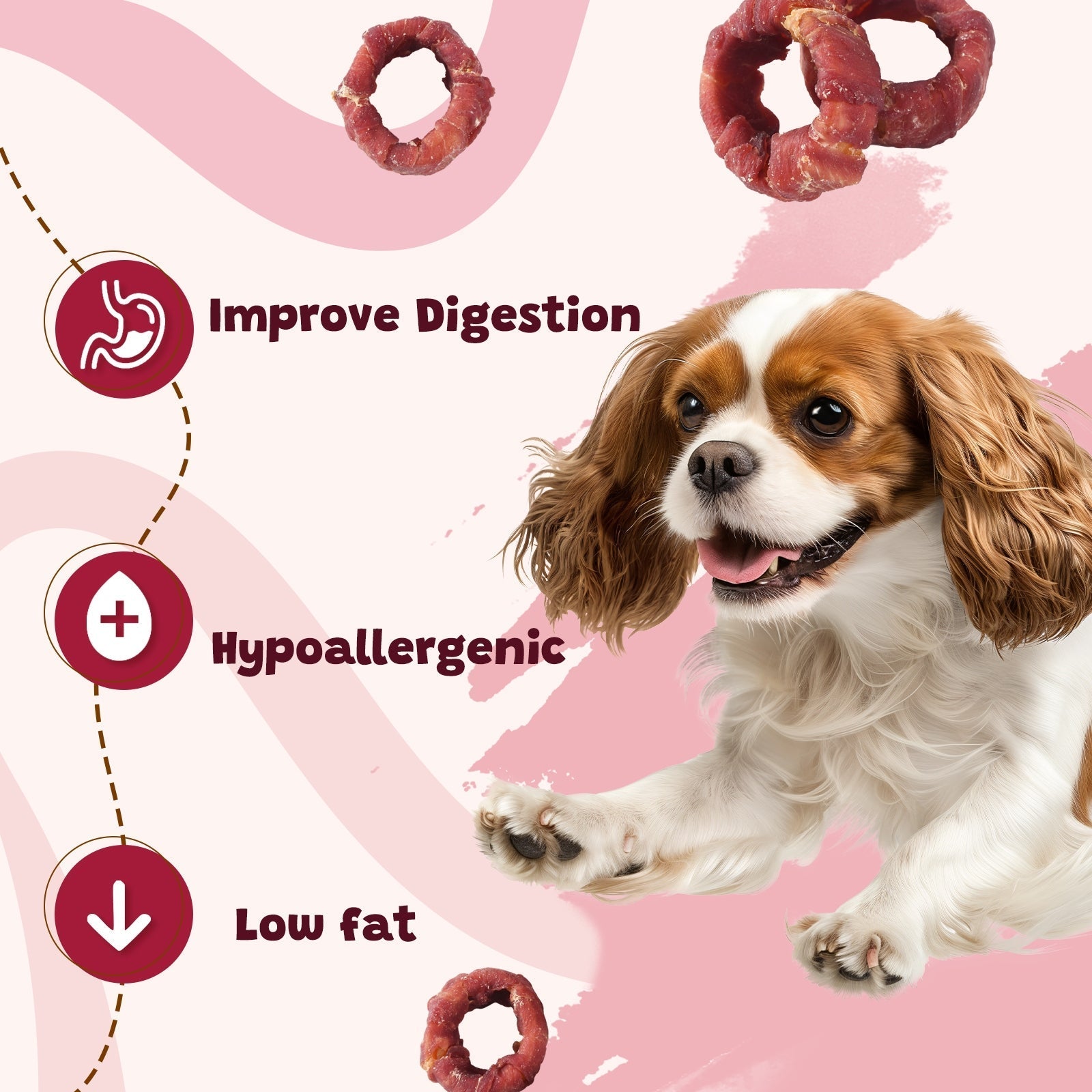 ASMPET Sweet Potato Dog Treat,  Duck Wrapped Snack Chews for Small Medium Large Dogs, 10.6oz